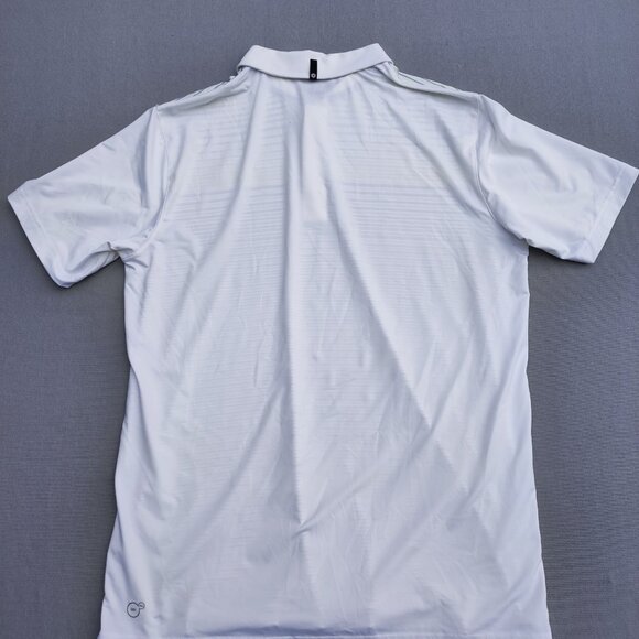 Puma Golf Polo Shirt men's size M white colour with grey and lime green stripes - Picture 3 of 9